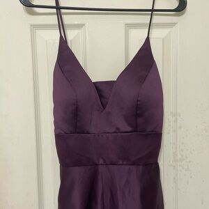 Elegant Purple Satin Dress